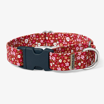 Red Petite Flowers Martingale Dog Collar Red Petite Flowers Martingale Dog Collar